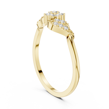 White Gold Flower Cluster Lab Grown Diamond Ring