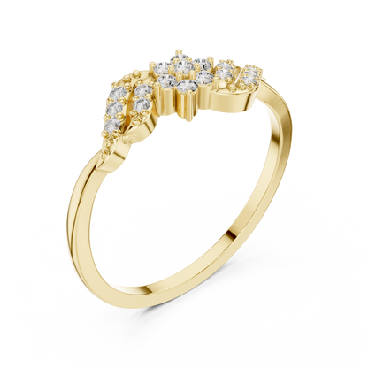White Gold Flower Cluster Lab Grown Diamond Ring