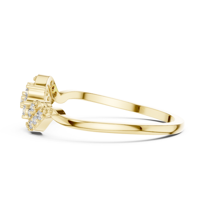 White Gold Flower Cluster Lab Grown Diamond Ring