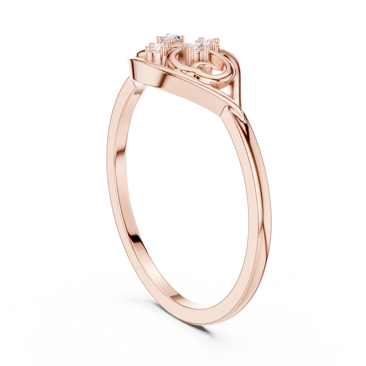Lab Grown Diamond Marquise Shape Scroll Ring
