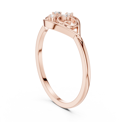 Lab Grown Diamond Marquise Shape Scroll Ring
