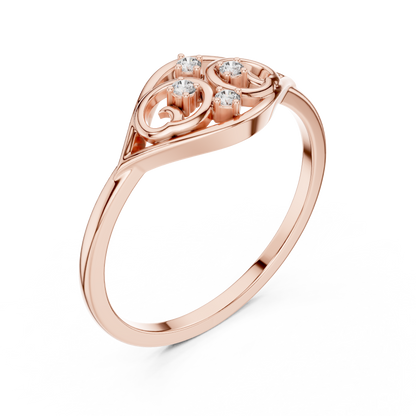 Lab Grown Diamond Marquise Shape Scroll Ring