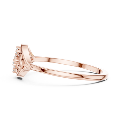 Lab Grown Diamond Marquise Shape Scroll Ring