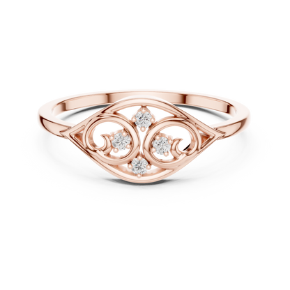 Lab Grown Diamond Marquise Shape Scroll Ring