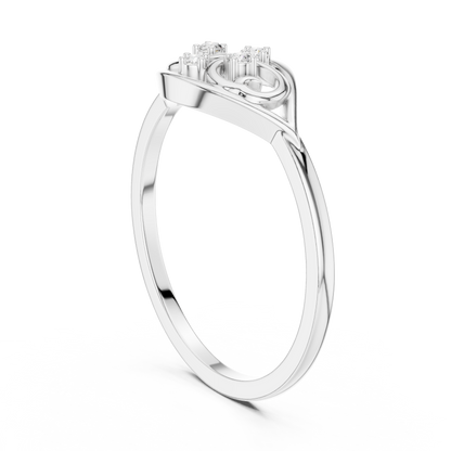Lab Grown Diamond Marquise Shape Scroll Ring