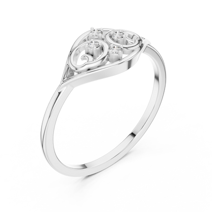 Lab Grown Diamond Marquise Shape Scroll Ring