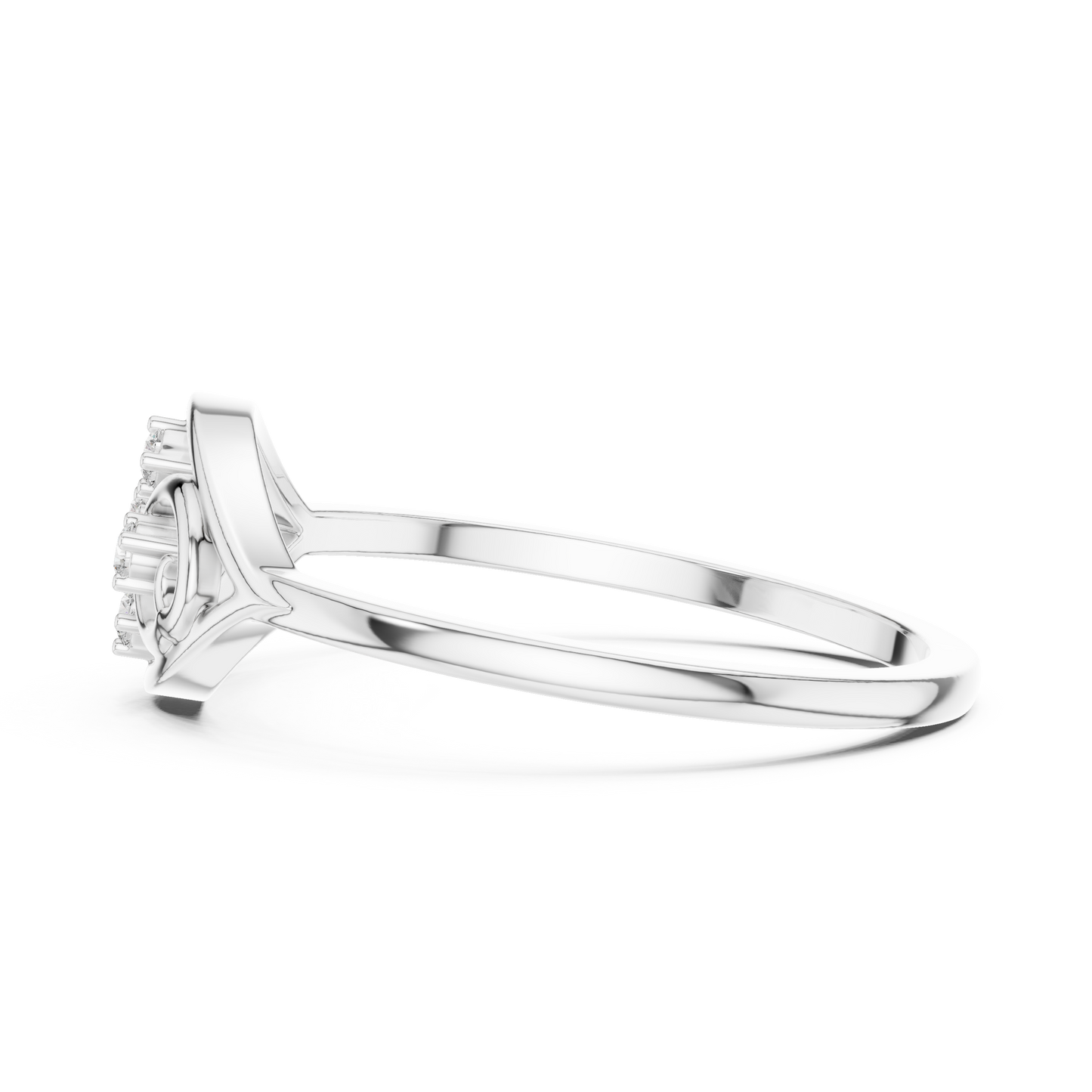 Lab Grown Diamond Marquise Shape Scroll Ring