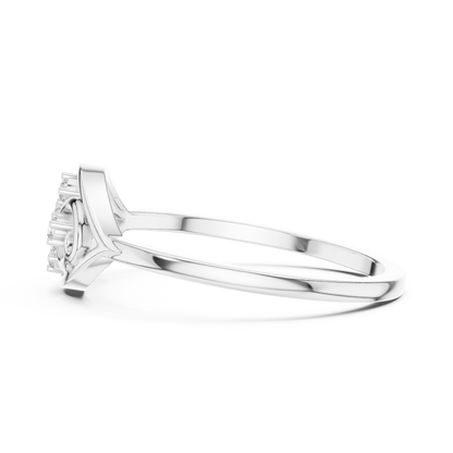 Lab Grown Diamond Marquise Shape Scroll Ring