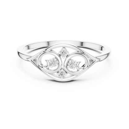 Lab Grown Diamond Marquise Shape Scroll Ring
