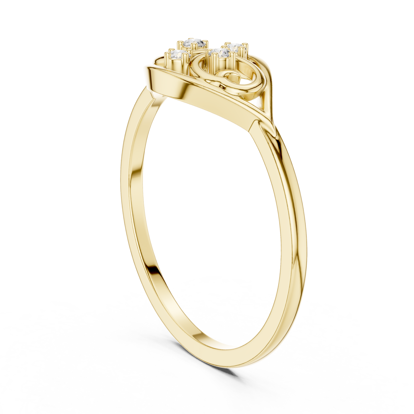 Lab Grown Diamond Marquise Shape Scroll Ring