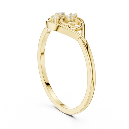 Lab Grown Diamond Marquise Shape Scroll Ring