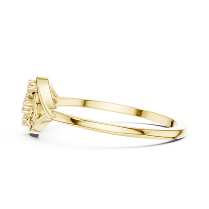 Lab Grown Diamond Marquise Shape Scroll Ring