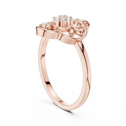 Lab Grown Diamond Vintage Inspired Floral Mandala Ring