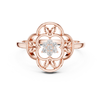 Lab Grown Diamond Vintage Inspired Floral Mandala Ring