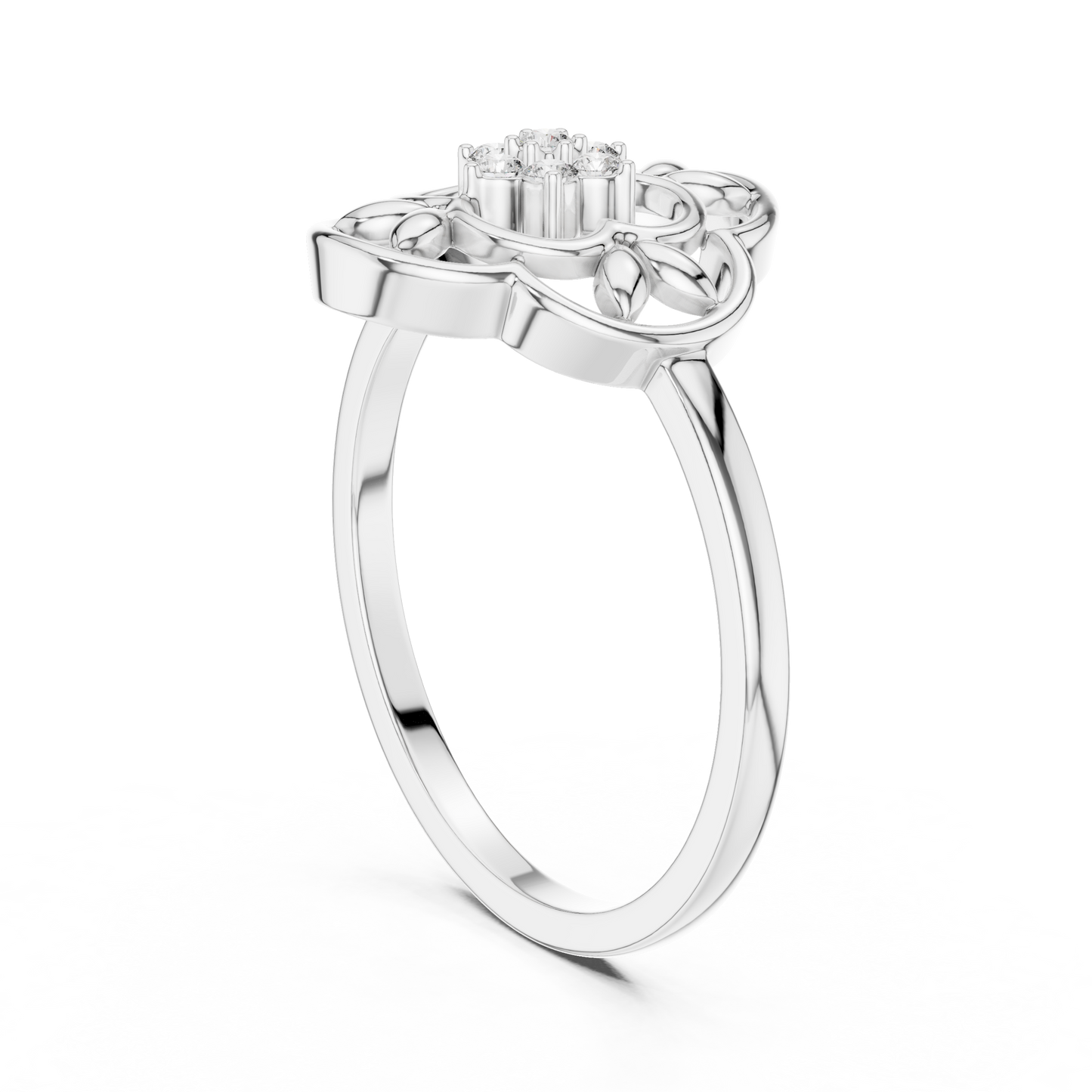 Lab Grown Diamond Vintage Inspired Floral Mandala Ring