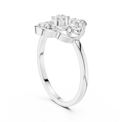 Lab Grown Diamond Vintage Inspired Floral Mandala Ring
