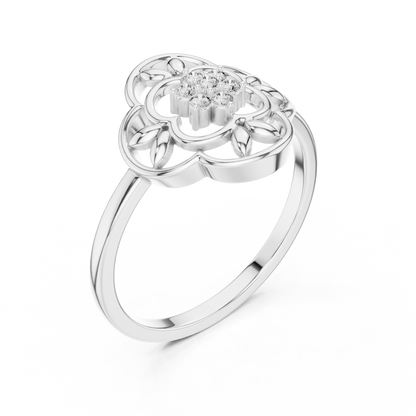 Lab Grown Diamond Vintage Inspired Floral Mandala Ring