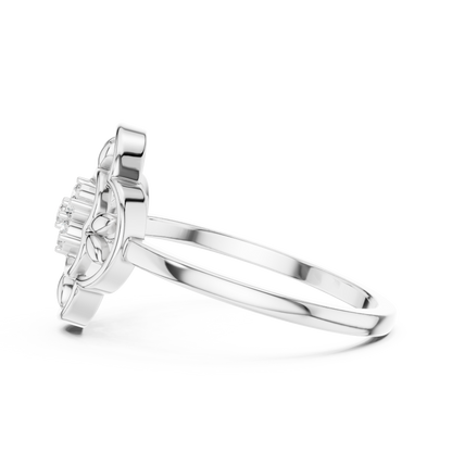 Lab Grown Diamond Vintage Inspired Floral Mandala Ring