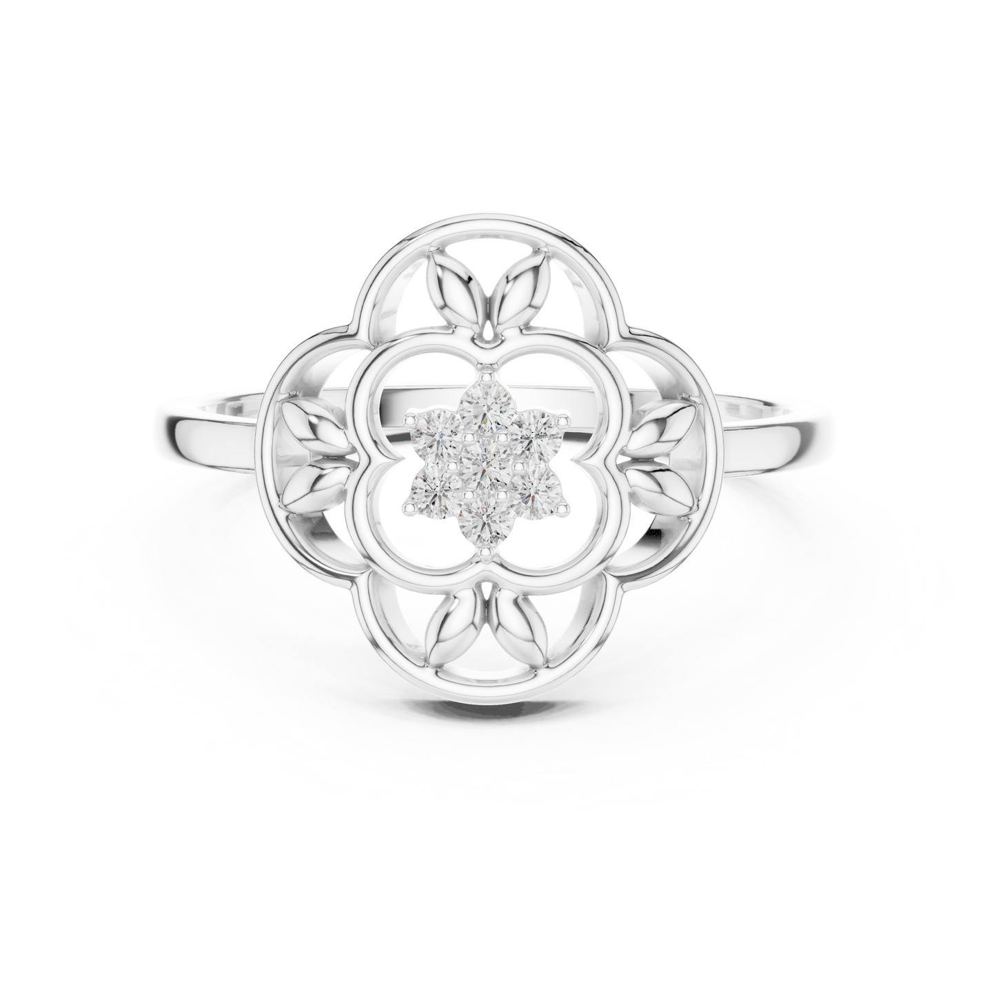 Lab Grown Diamond Vintage Inspired Floral Mandala Ring