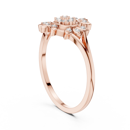 Sunburst Lab Grown Diamond Split Shank Ring