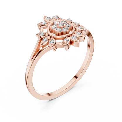 Sunburst Lab Grown Diamond Split Shank Ring