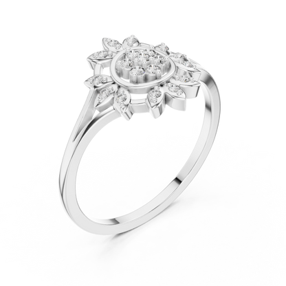 Sunburst Lab Grown Diamond Split Shank Ring