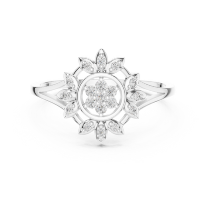 Sunburst Lab Grown Diamond Split Shank Ring