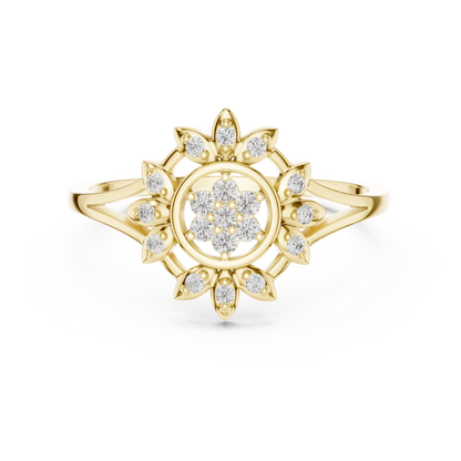 Sunburst Lab Grown Diamond Split Shank Ring