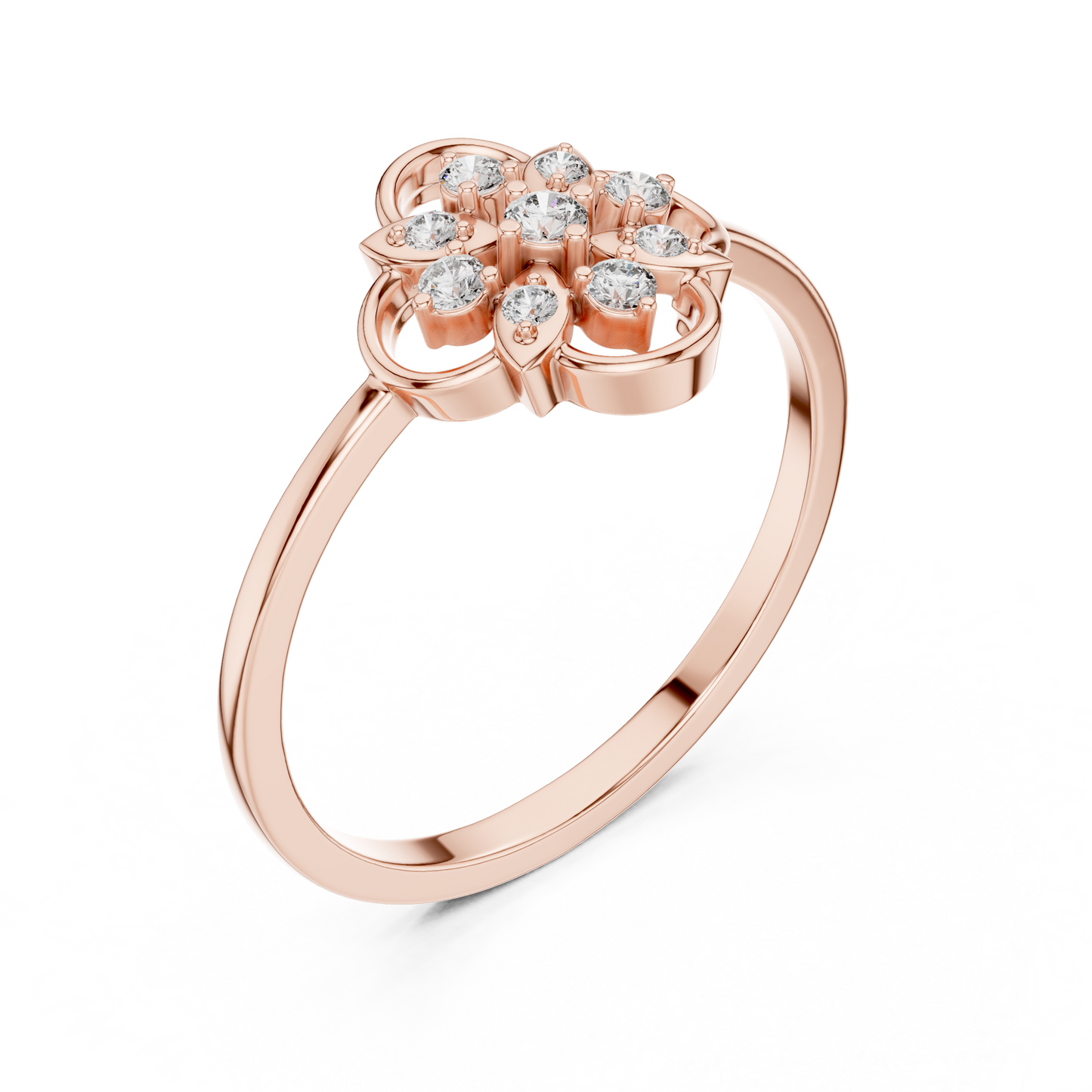 Vintage Style Lab Grown Diamond Floral Ring
