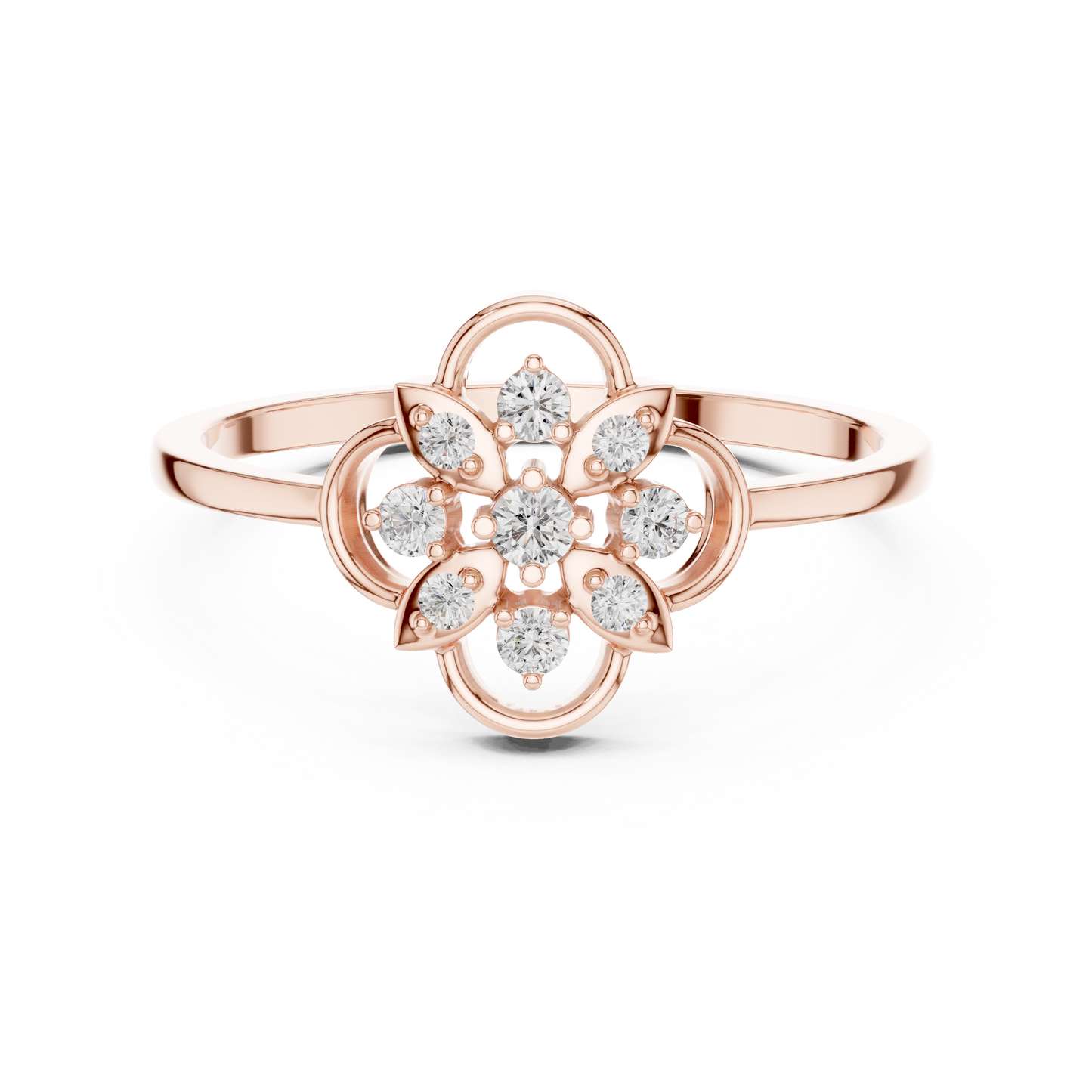 Vintage Style Lab Grown Diamond Floral Ring