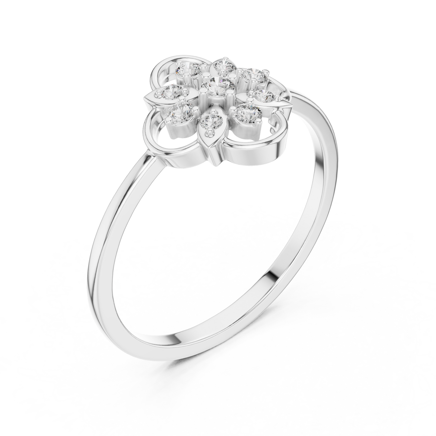 Vintage Style Lab Grown Diamond Floral Ring