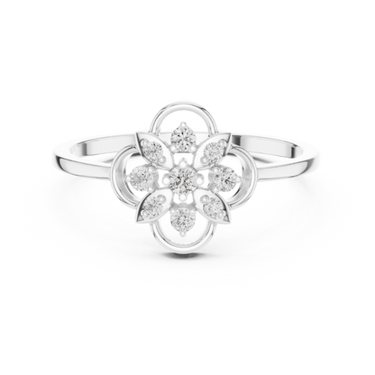 Vintage Style Lab Grown Diamond Floral Ring