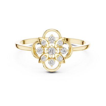 Vintage Style Lab Grown Diamond Floral Ring