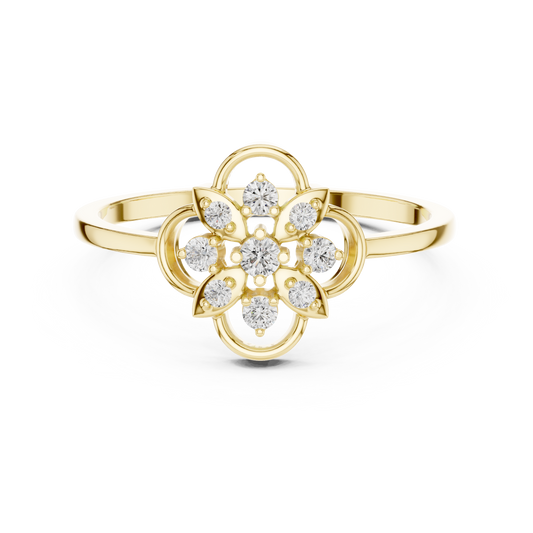 Vintage Style Lab Grown Diamond Floral Ring