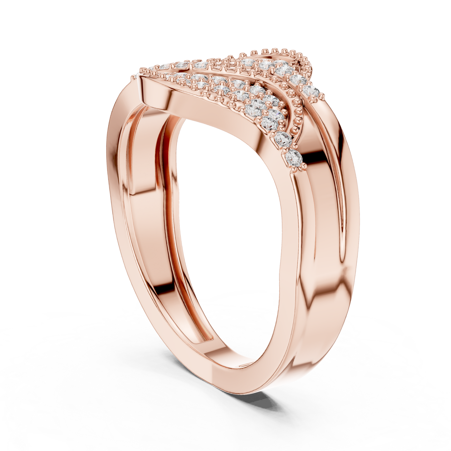 Lab Grown Diamond S-Curve Wave Ring