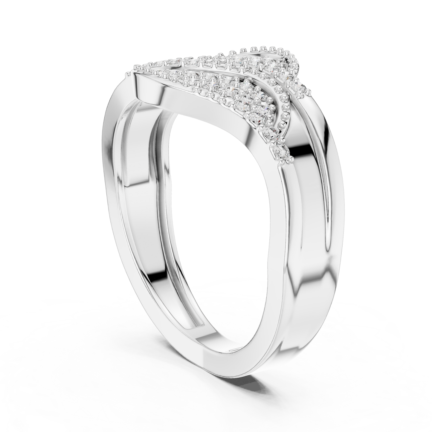 Lab Grown Diamond S-Curve Wave Ring