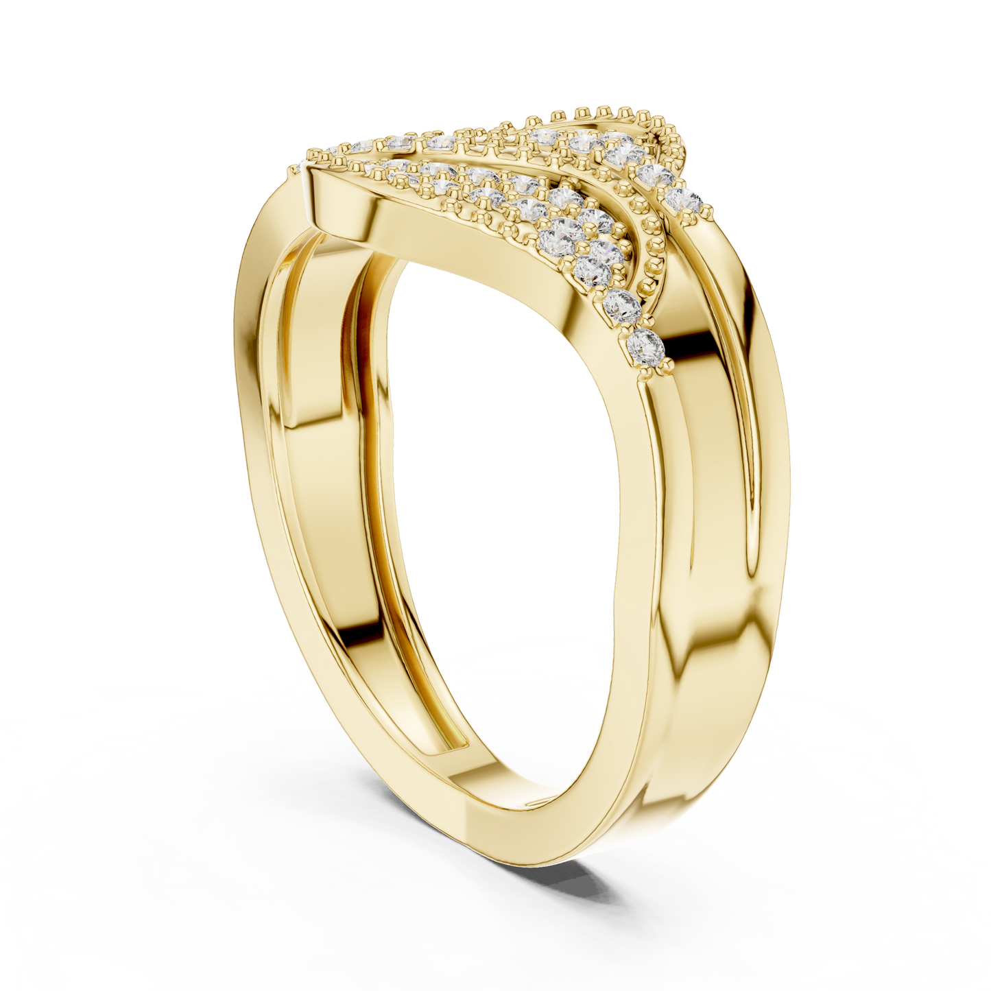 Lab Grown Diamond S-Curve Wave Ring