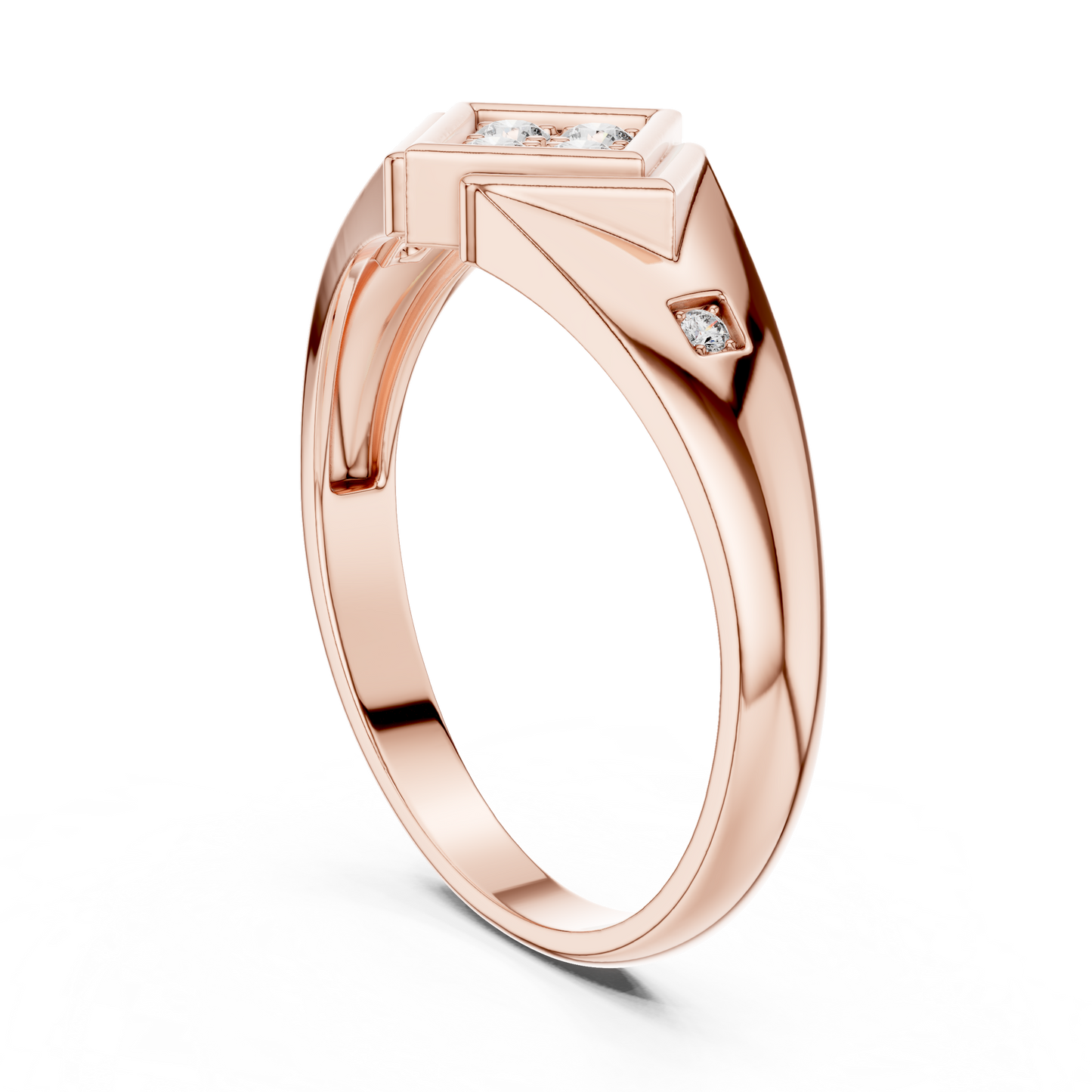 Geometric Lab Grown Diamond Ring in Rose Gold