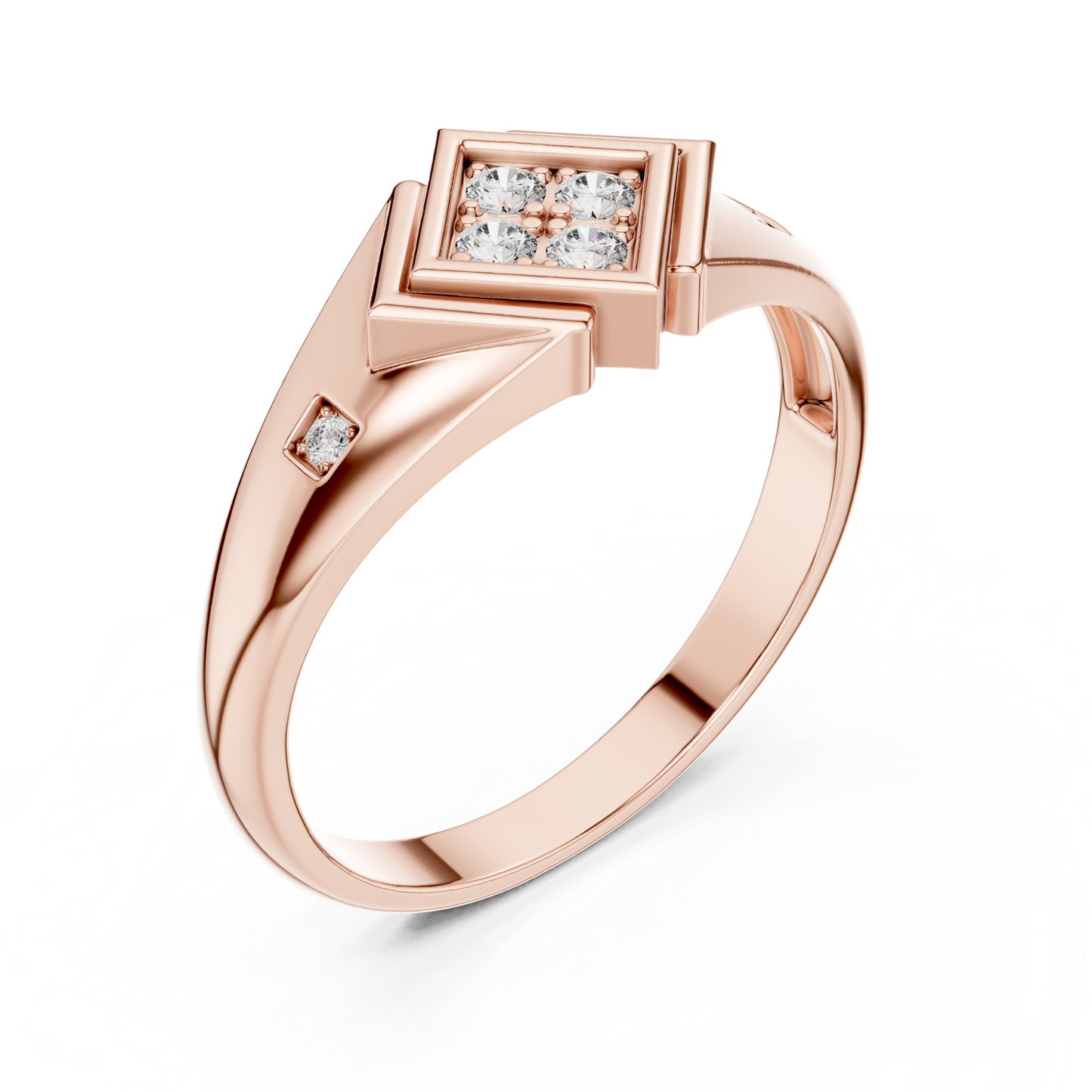 Geometric Lab Grown Diamond Ring in Rose Gold