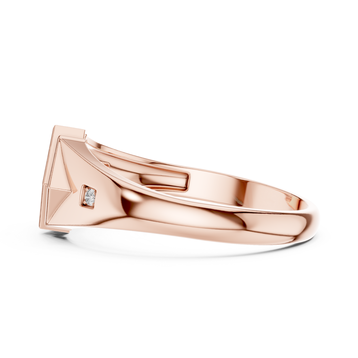 Geometric Lab Grown Diamond Ring in Rose Gold
