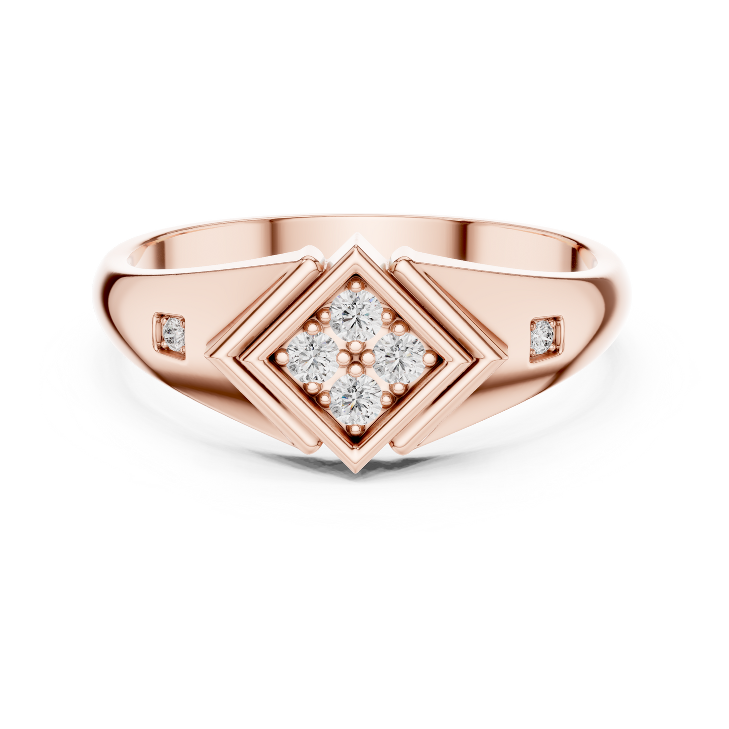 Geometric Lab Grown Diamond Ring in Rose Gold