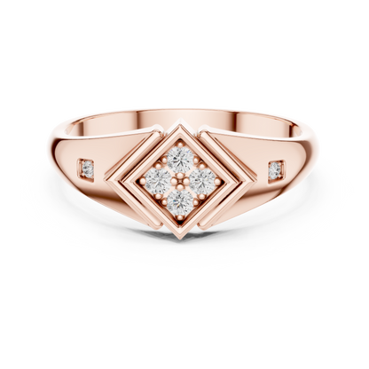 Geometric Lab Grown Diamond Ring in Rose Gold