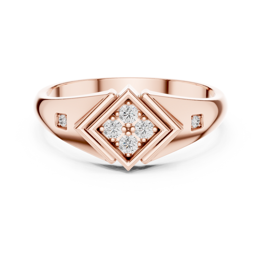 Geometric Lab Grown Diamond Ring in Rose Gold