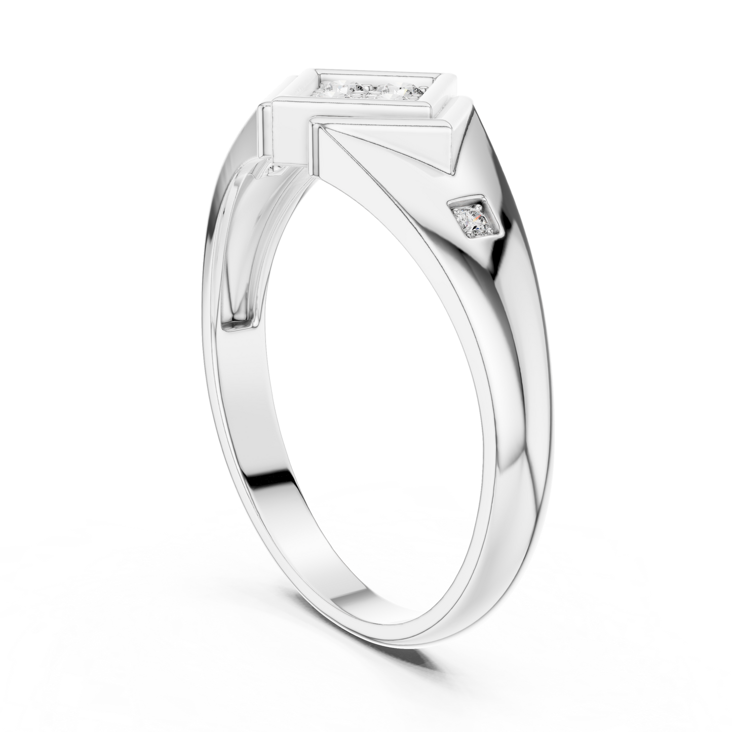 Geometric Lab Grown Diamond Ring in Rose Gold