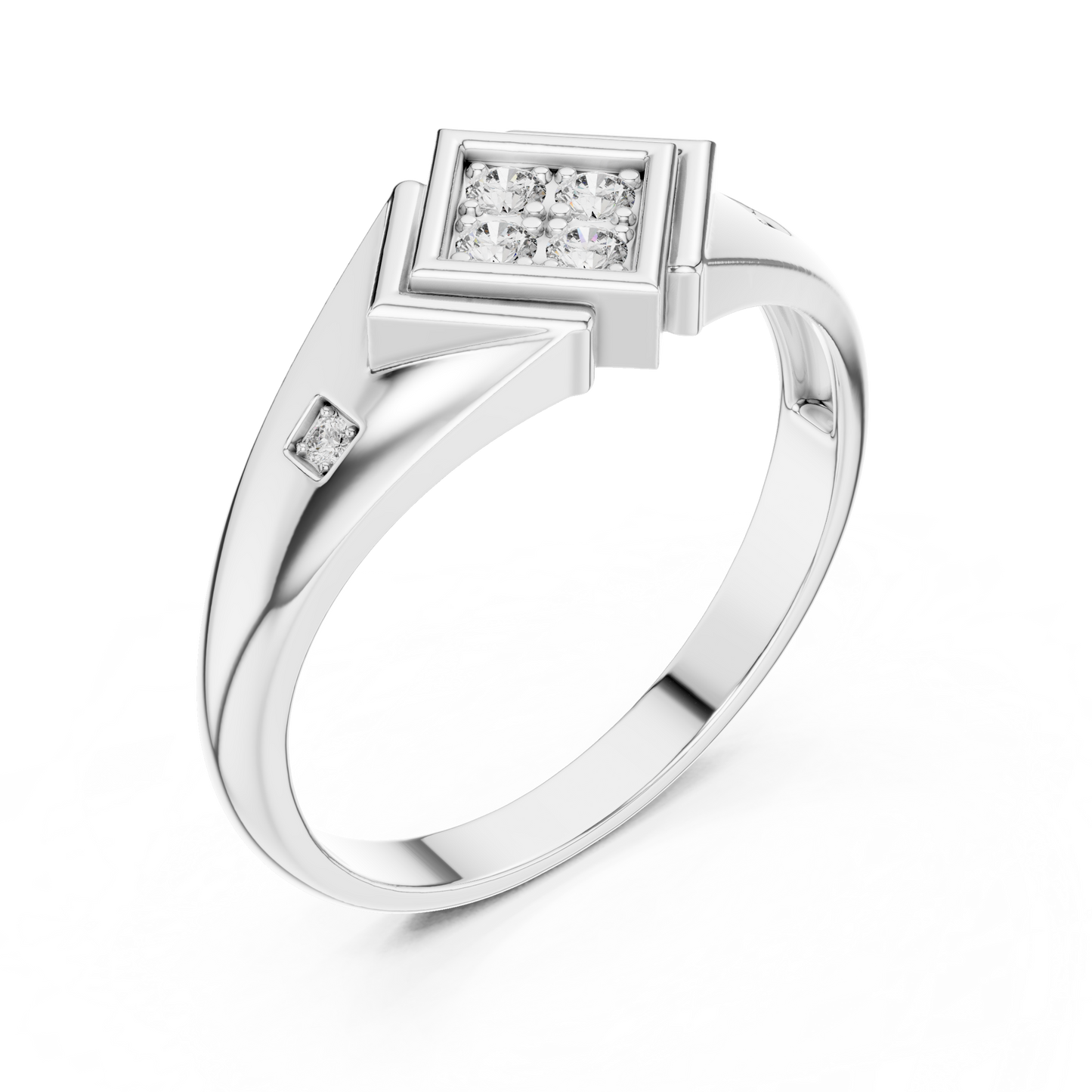 Geometric Lab Grown Diamond Ring in Rose Gold