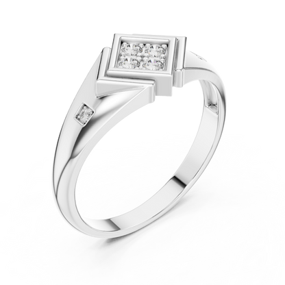 Geometric Lab Grown Diamond Ring in Rose Gold