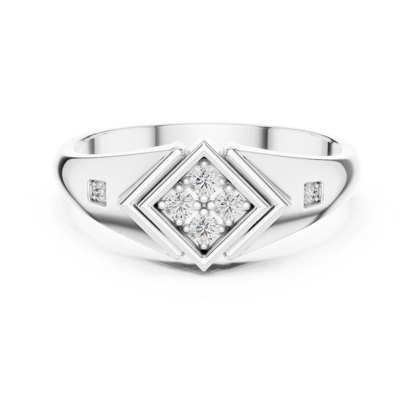Geometric Lab Grown Diamond Ring in Rose Gold