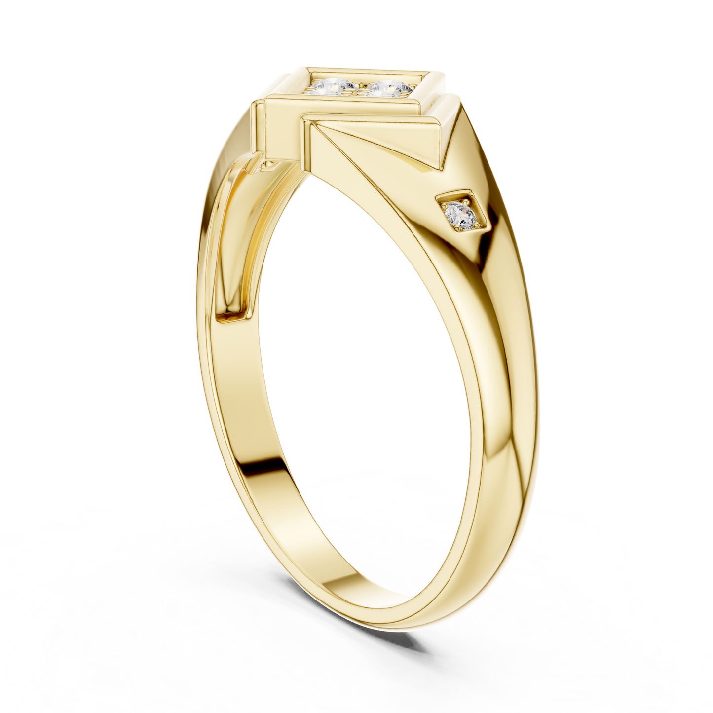 Geometric Lab Grown Diamond Ring in Rose Gold