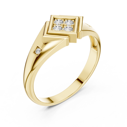 Geometric Lab Grown Diamond Ring in Rose Gold