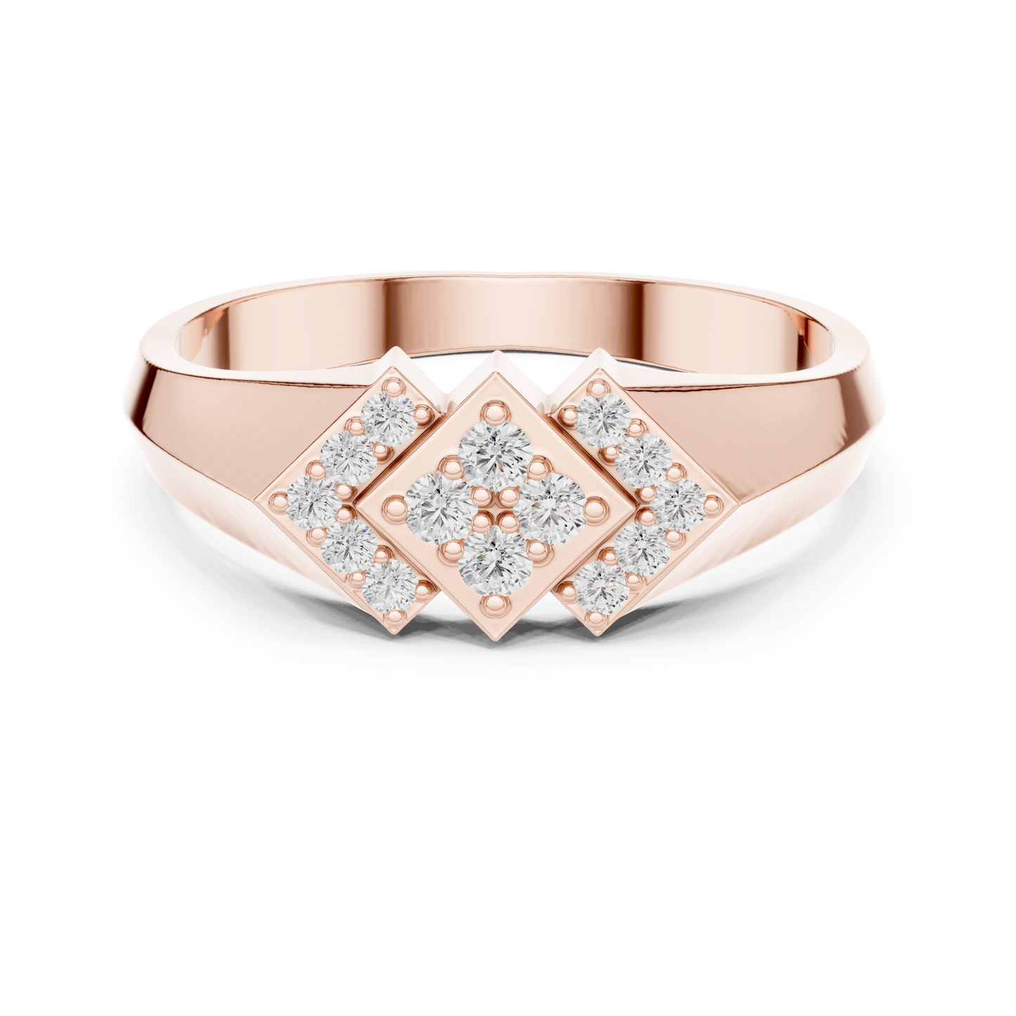 Geometric Lab Grown Diamond Signet Ring